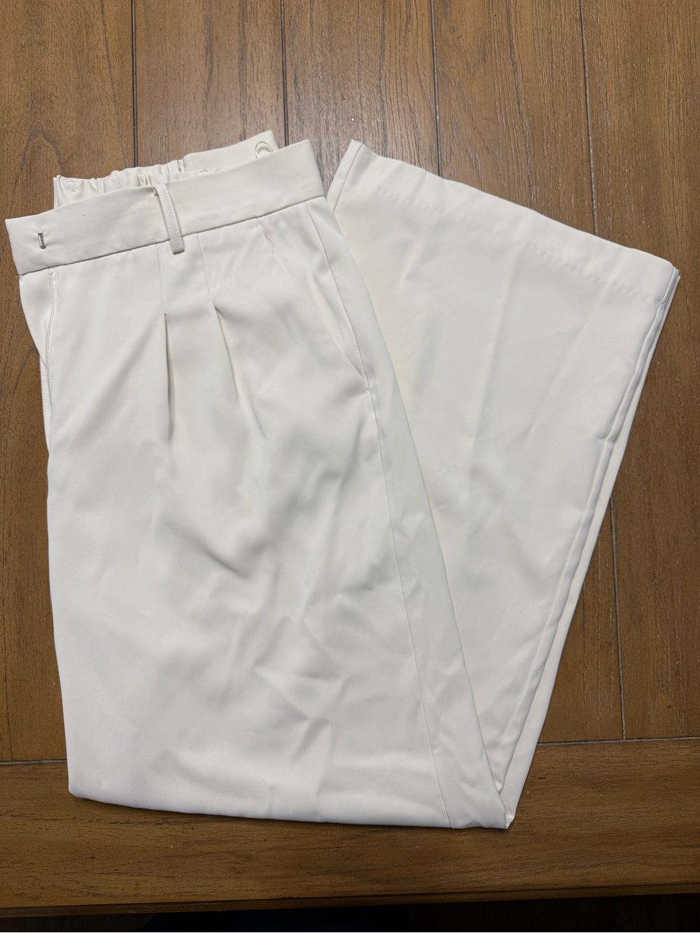 White High-Waist Wide Leg Trousers